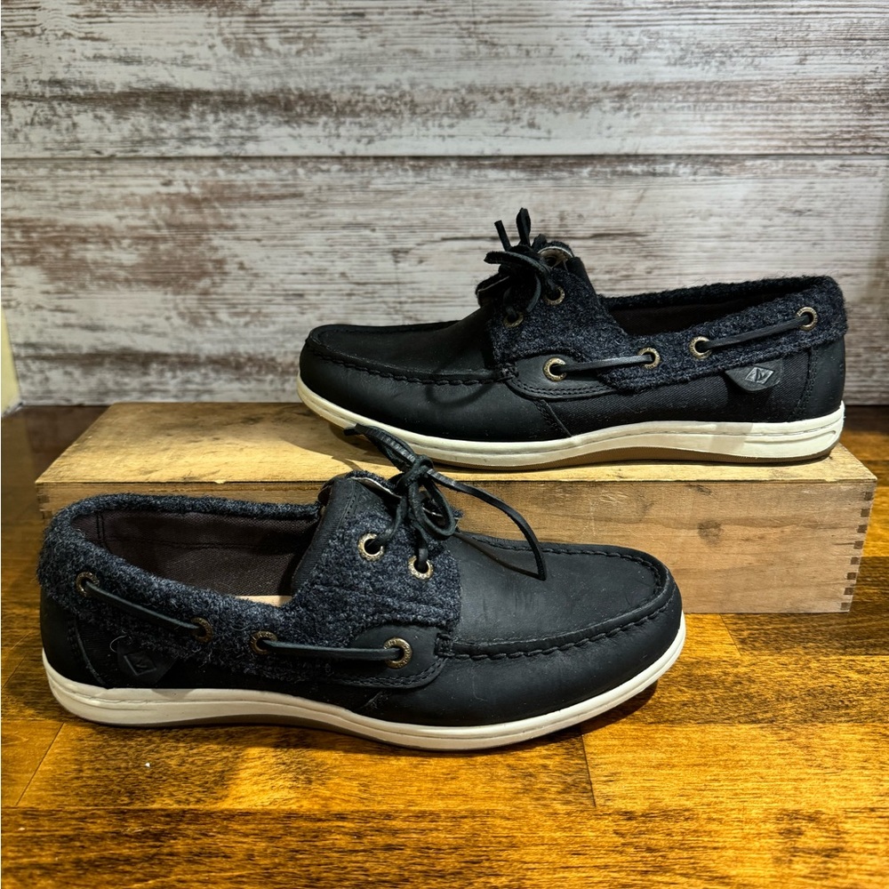 SPERRY Top Sider Koifish Wool Premium Leather Boat Shoes w6.5